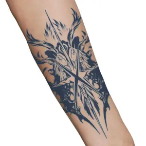 Cross Totem Arm Temporary Tattoo Sticker Magic Tattoo Waterproof Long-Lasting 7-15 Days Herbal Semi-Permanent Tattoo Fake Tattoo for Men Realistic Shoulder Tattoo Waterproof Temporary Tattoos