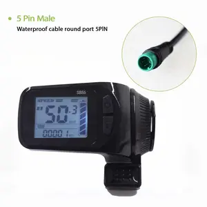 S886 5pin Waterproof Electric Bicycle Controller, Color Display, Uart 2 Protocol, Compatible with S886 E-Bike, Durable & Reliable