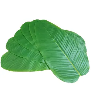 6pcs Realistic Banana Leaf Plant Placemat, Forest Wedding Party Decoration Props, Food Display Decor Photography Background