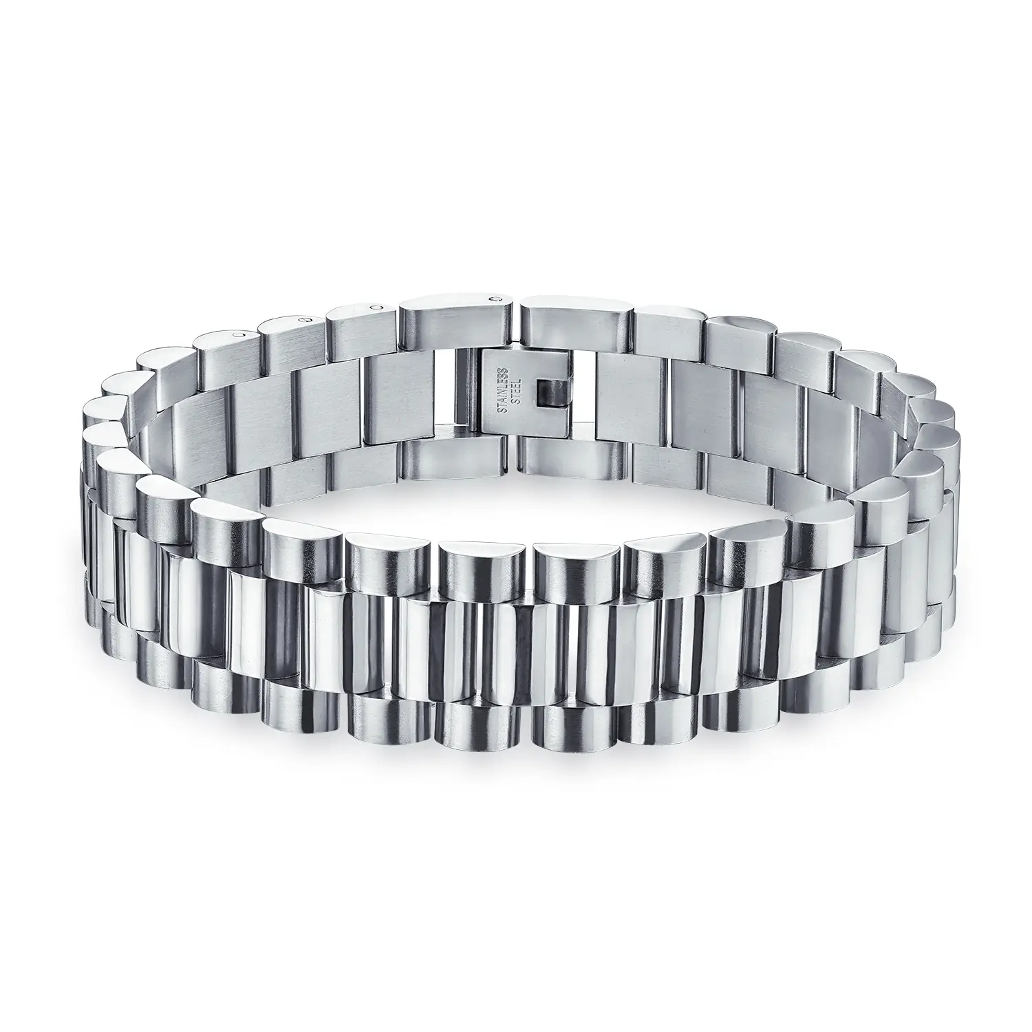 Men's Classic Timeless Wide Panther Link Bracelet Stainless Steel 8 Inch