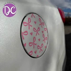 Coquette Bows And Hearts Gas Cap Cover Car Decal Sticker