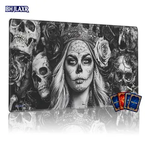 Day of the Dead Skull Queen Gothic Rose MTG Playmat - 12x24in Non-Slip TCG Playmat for Card Game Enthusiasts, Ideal for Gathering & Family, Perfect Gift