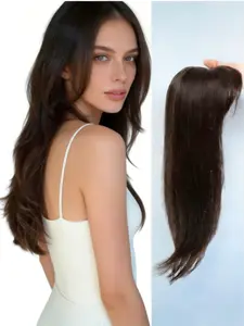 18 Inch Straight Hair Topper with Bangs | Premium Kanekalon Synthetic Hair | Clip-In Design for Thinning Hair | Natural Volume & Realistic Look | Invisible Clip Ins | Confidence in Every Clip!