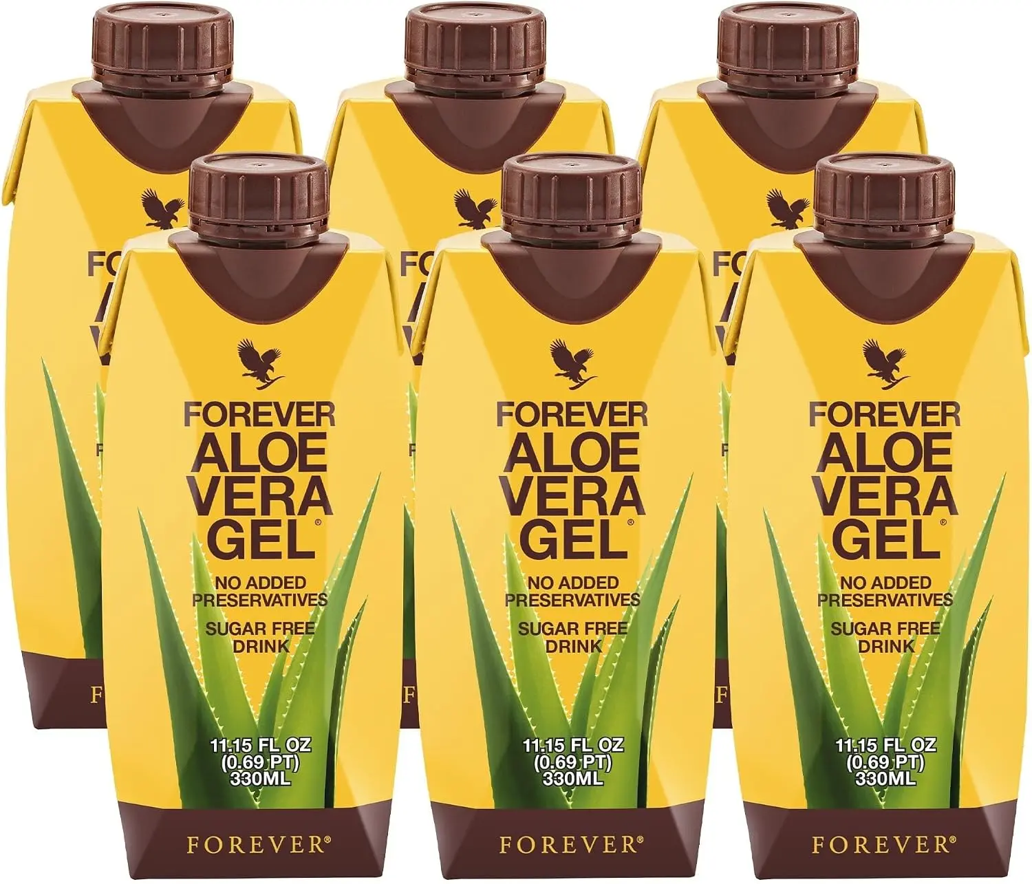 Forever Living - Aloe Vera Gel - 11.15 fl oz (Pack of 6) | Contains 99.7% Pure Inner Leaf Aloe Vera Gel, Preservative-Free Formula, For Daily Supplement Use