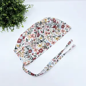 Flowers Skull tie-back style surgical scrub cap for men by Paradise Caps.
