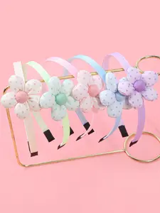 5 polka dot flower headbands, girl and teenager outfit headbands, suitable for gatherings and daily play, fresh and sweet hair accessories, perfect and beautiful dressing choices