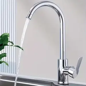 Stainless Steel Kitchen Faucet, High Arc Faucet, Dual Flow Hot Cold Water, Rotatable 360 Degree, Suitable for Bathroom Sink, Washing Vegetables and Dishes