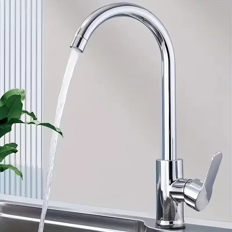 Stainless Steel Kitchen Faucet, High Arc Faucet, Modern Kitchen Faucet, Rotatable Rotary Faucet, Dual Flow Hot Cold Water, Rotatable 360 Degree, Suitable for Bathroom Sink, Washing Vegetables and Dishes, Durable Steel