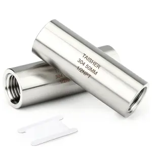 TAISHER 2PCS Stainless Steel Pipe Fittings, Female x Female/Male x Male Threaded, Length Thickened Nipple Cast Pipe