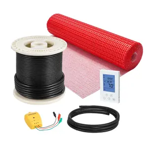 VEVOR 60 sqft Floor Heating Mat System, Summervibes,Summervibes, 120V Electric Radiant Heated Floor System, with Decoupling Membrane & Smart Control Thermostat & Alarm, Easy Installation for Tile, Stone, Vinyl