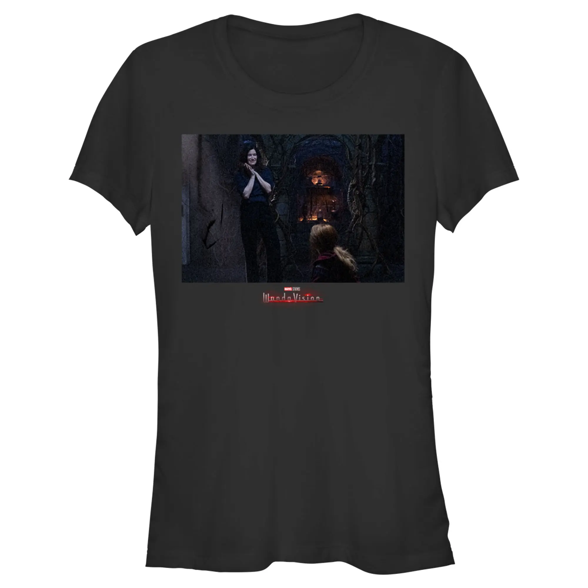Juniors Womens Marvel WandaVision Wanda and Agatha T-Shirt