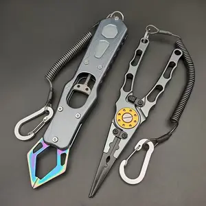 🎣 Fishing Pliers & Gripper Set |   Multi-Function Aluminum Fishing Tool Kit |   Corrosion-Resistant |   Built-in Lanyard & Carabiner |   Essential Angler Gear for Saltwater/Freshwater!