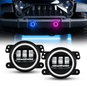 4" Bluetooth RGB Halo Fog Lights for Jeep Wrangler JK/JL & Gladiator JT