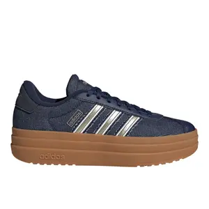 adidas Womens Vl Court Bold Lace Up Sneakers Shoes Casual - Blue