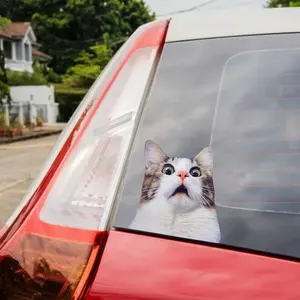 Funny Cat Car Sticker - Adorable Kitten Design for Car Windows and Doors - Perfect for Car Accessories and Pet Lovers