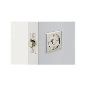 Emtek 2134US15 Square Pocket Door Tubular Lock with Passage Strike Plate - Satin Nickel Finish