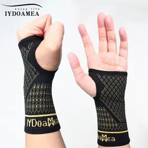 IYDoaMea 1 Pair Copper Wrist Compression Sleeves, Copper Infused Bands Support, Wrist Support For Women And Men (Upgraded)