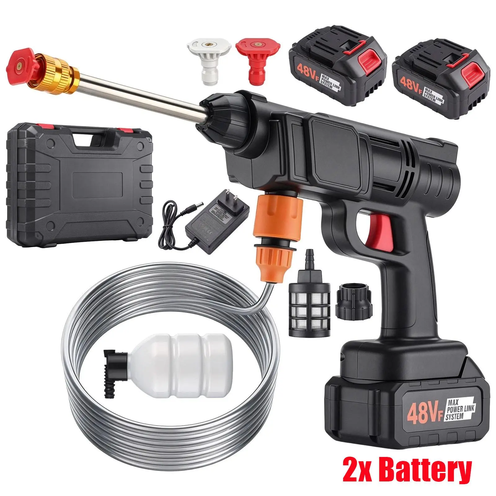 Cordless High Pressure Washer, Compact Handheld Car Wash Gun with Powerful Water Flow, Rechargeable Cleaner for Patios and Bikes