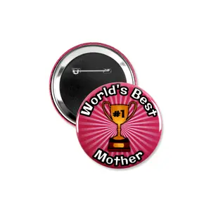 1 Pack - Worlds Best Family Member #1 Trophy Pinback Button - 3 Inch