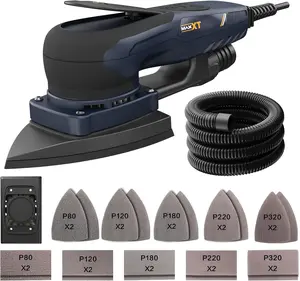 MAXXT 2-IN-1 Detail Sander and Sheet Sander Set, 350W 3A Multi-function Replaceable Backing Plate Electric Sander, 10000RPM Variable Speed Compact Mouse Sanders for Woodworking with 20 Sanding Paper