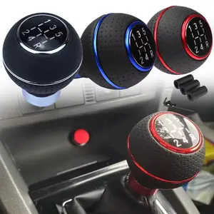 RufoRPM™ 5-Speed Leather Shift Knob – Universal Fit for Manual Cars, Trucks & SUVs