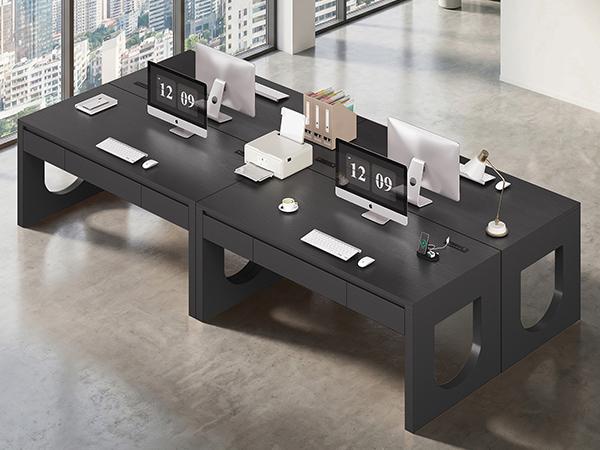 SEDETA Modern Office Desk with 3 Drawers, 55" Executive Desk with U-Shaped Legs, Wood Computer Desk with Power Outlet, Home Office Desks with Relief Texture