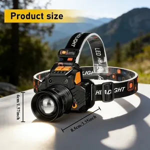3-Mode Hands-Free Headlamp | IP65 Waterproof LED Headlight for Camping, Hiking & Night Running