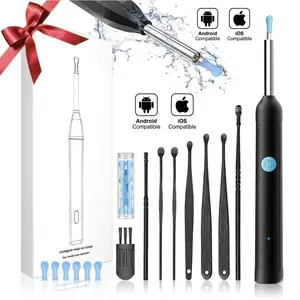 9 Pcs Ear Set, Ear Canal Cleaner with 1920P Camera, Ear Cleaning Kit with 8 Ear Spoon, Ear Wax Removal, Ear Camera for iOS & Android Mother's Day Gifts earwax soft silicone tip Rechargeable Waterproof Ear Wax Remover tools picker endoscope wifi visual