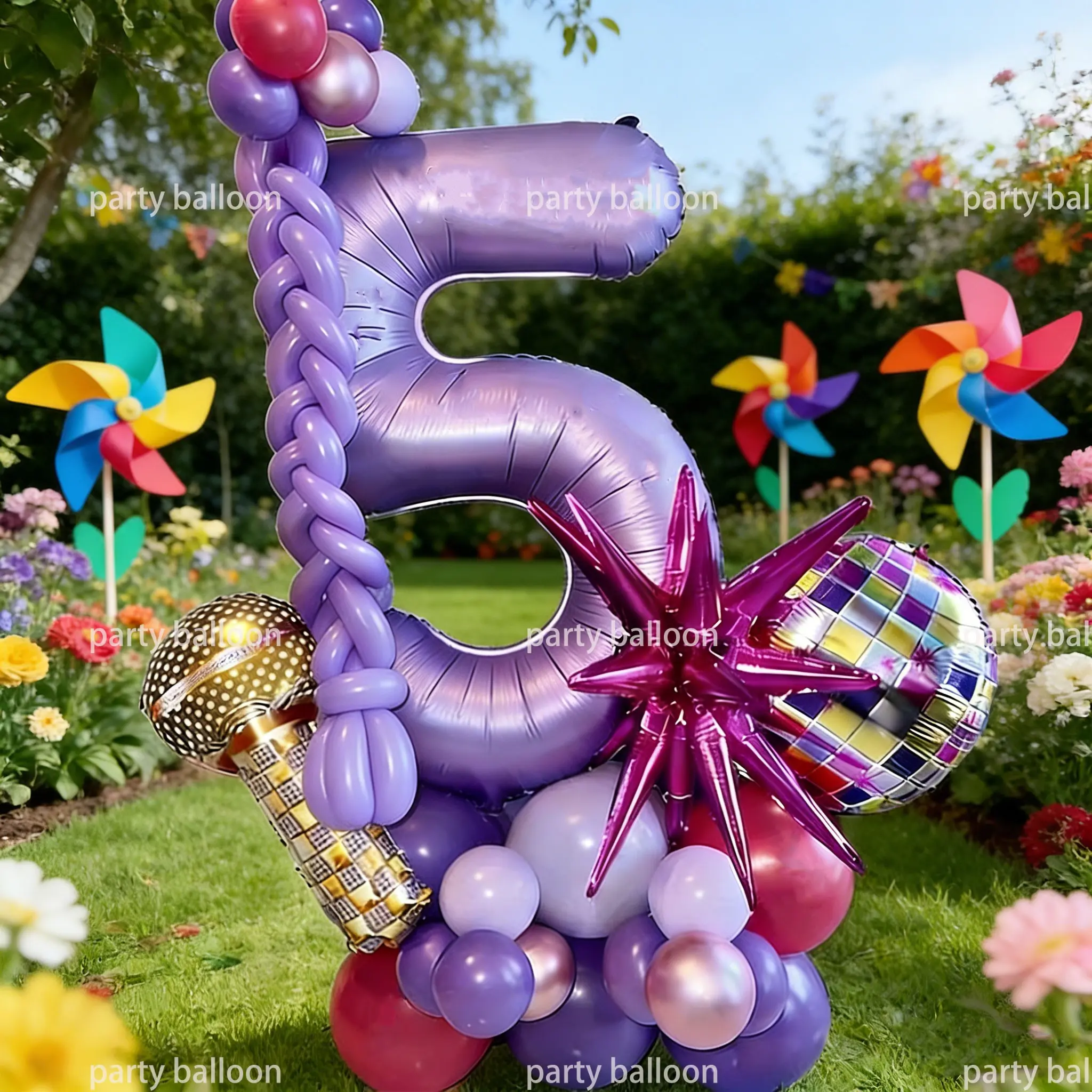Disco Theme Party Decorations Set, Party Decoration Supplies, Includes Disco Ball, Balloon & Microphone, Perfect for Birthdays, Carnivals, Music Festivals, Anniversary Events