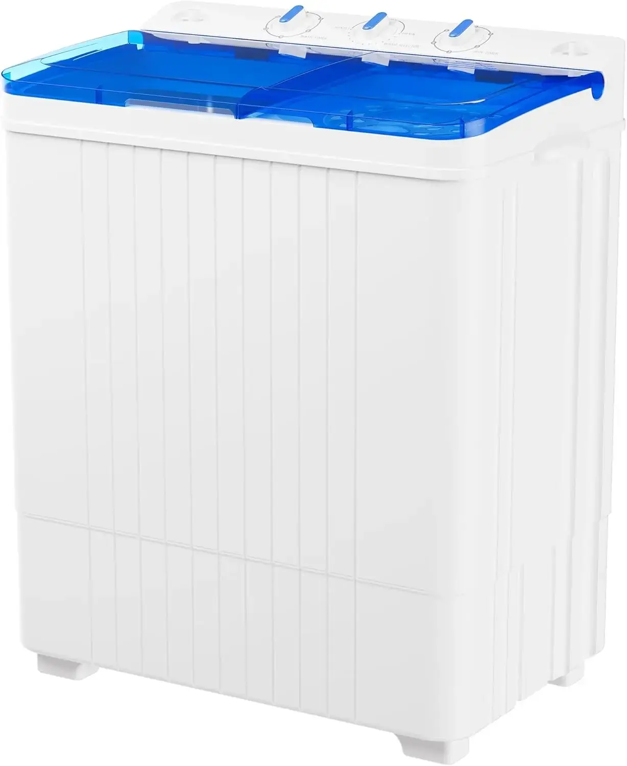Portable Washing Machine, 28lbs Twin Tub Washer Compact Laundry Machine with Timer Knobs, Semi-automatic 18lbs Washer 10lbs Spinner Combo for Dorms, Apartments, Blue # Summervibes