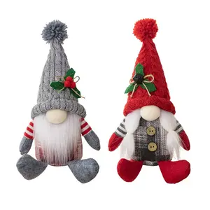 Christmas Gnome Doll, 2 Counts Cute Knitted Gnome Doll Ornament, Desktop Decoration for Home Living Room Bedroom, Festive & Party Supplies