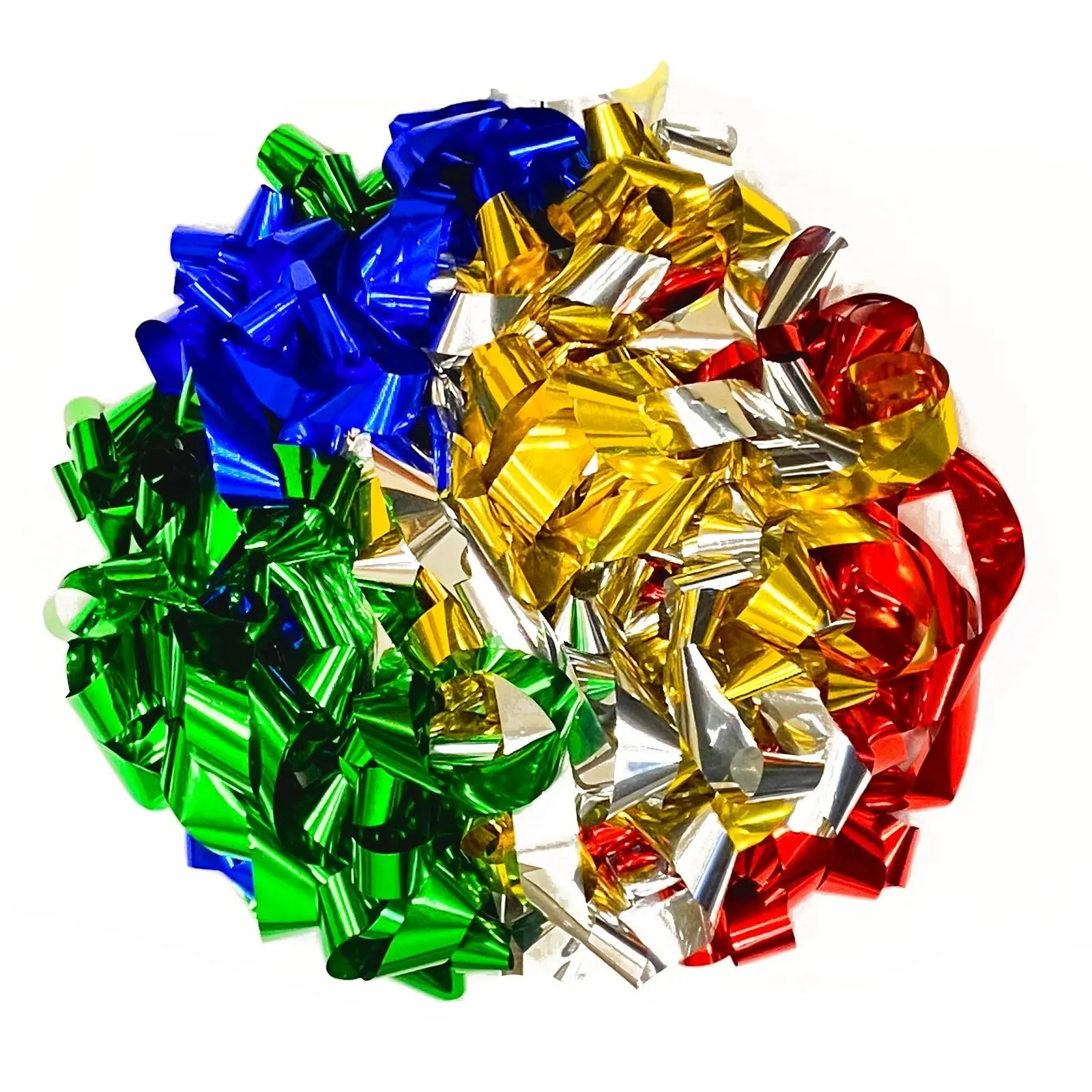 Multicolor Rainbow Metallic Foil Streamers - 20 Rolls (1" x 30')