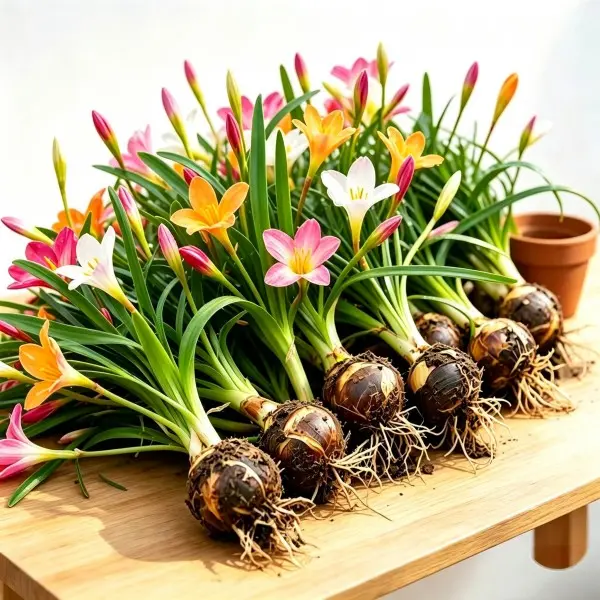 10-Pack Zephyranthes Rain Lily Bulbs - Easy-to-Grow Perennial Summer Flower Bulbs for Outdoor Garden Beds, Pots, Beginners, Full Sun, Post-Rain Bloom (Home Improvement, Garden Supplies), Natural
