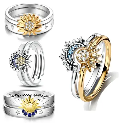 Moon and Sun Rings Pandora TikTok Shop