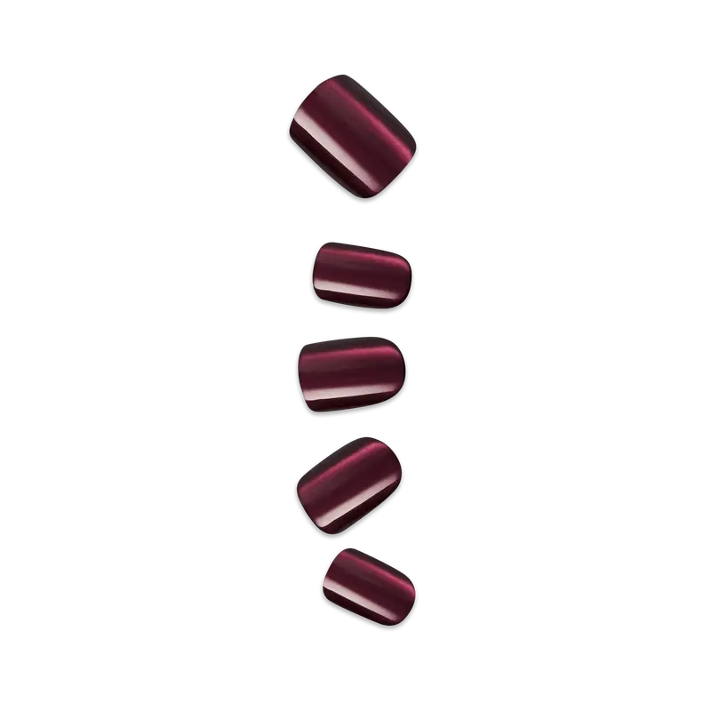 colorFX by Impress No Glue Fake Press On Nails - Night Changes | Design, Red, Short, Squoval, Manicure