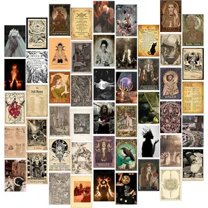 Witchy Room Decor Aesthetic Witch Home Decor 50pcs Vintage Posters Wall DecorWall Collage Kit Gothic Room Decor for Gifts