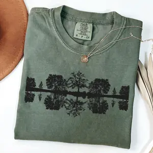 Comfort Colors Reflection Shirt, Tree Shirt, Naturecore Shirt, Minimalist Nature T-Shirt, Nature Lover Shirt