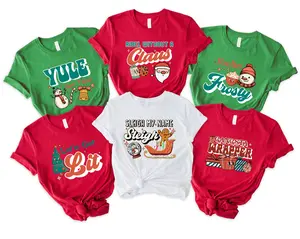Family Christmas Shirts, Matching Friends X-mas Party Tee, Group Christmas 2023 Gift T-Shirts, Cousin Crew Retro Winter Holiday Tee.
