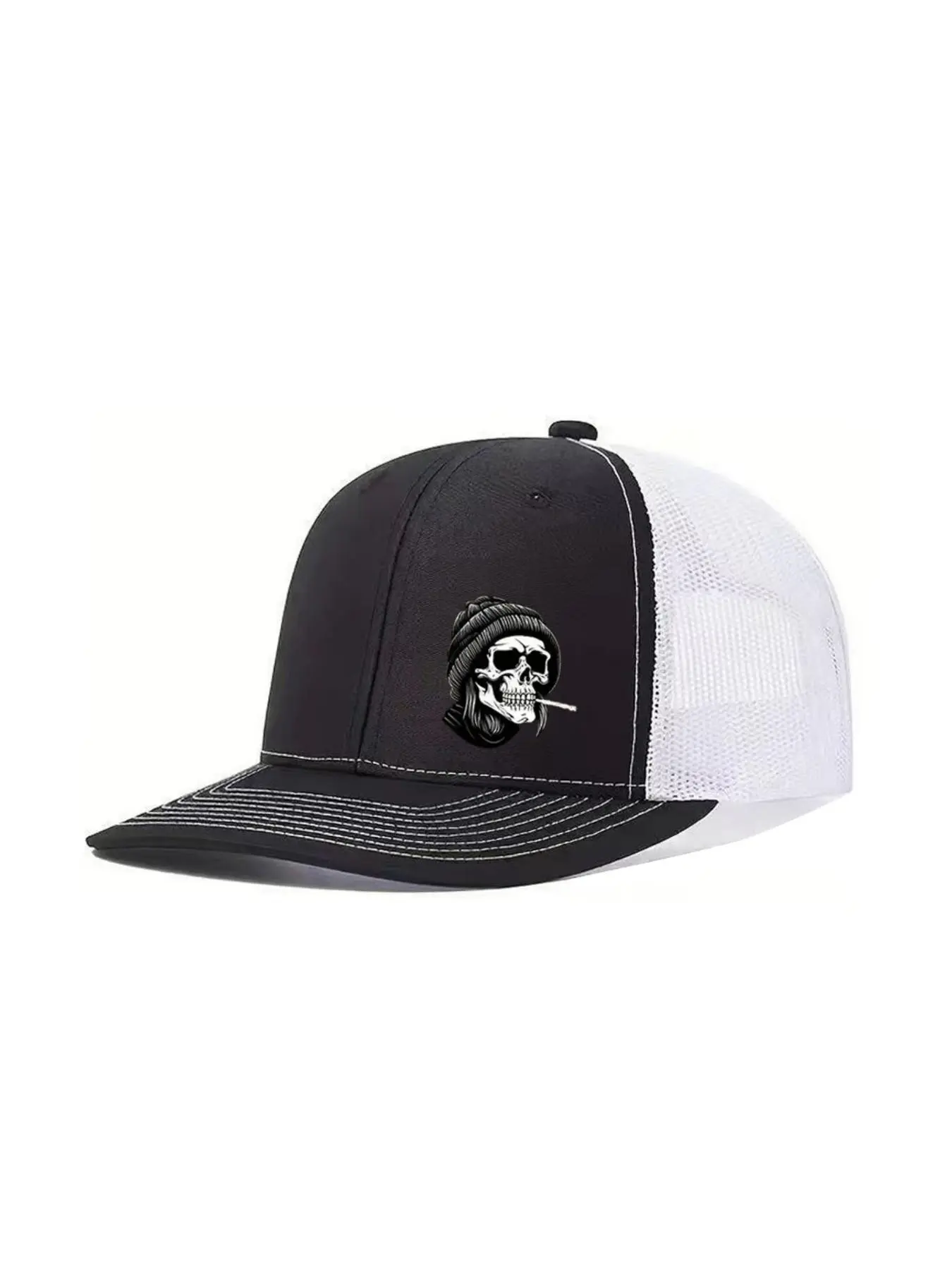 Unisex Skull Printing Baseball Cap, Adjustable Mesh Printed Graphic Trucker Hat for Men and Women, All Seasons Fitted Street Style Dad Hat, Premium Quality Cap, Adjustable Snapback Cap, Adjustable Streetwear Hat, Graphic Hats