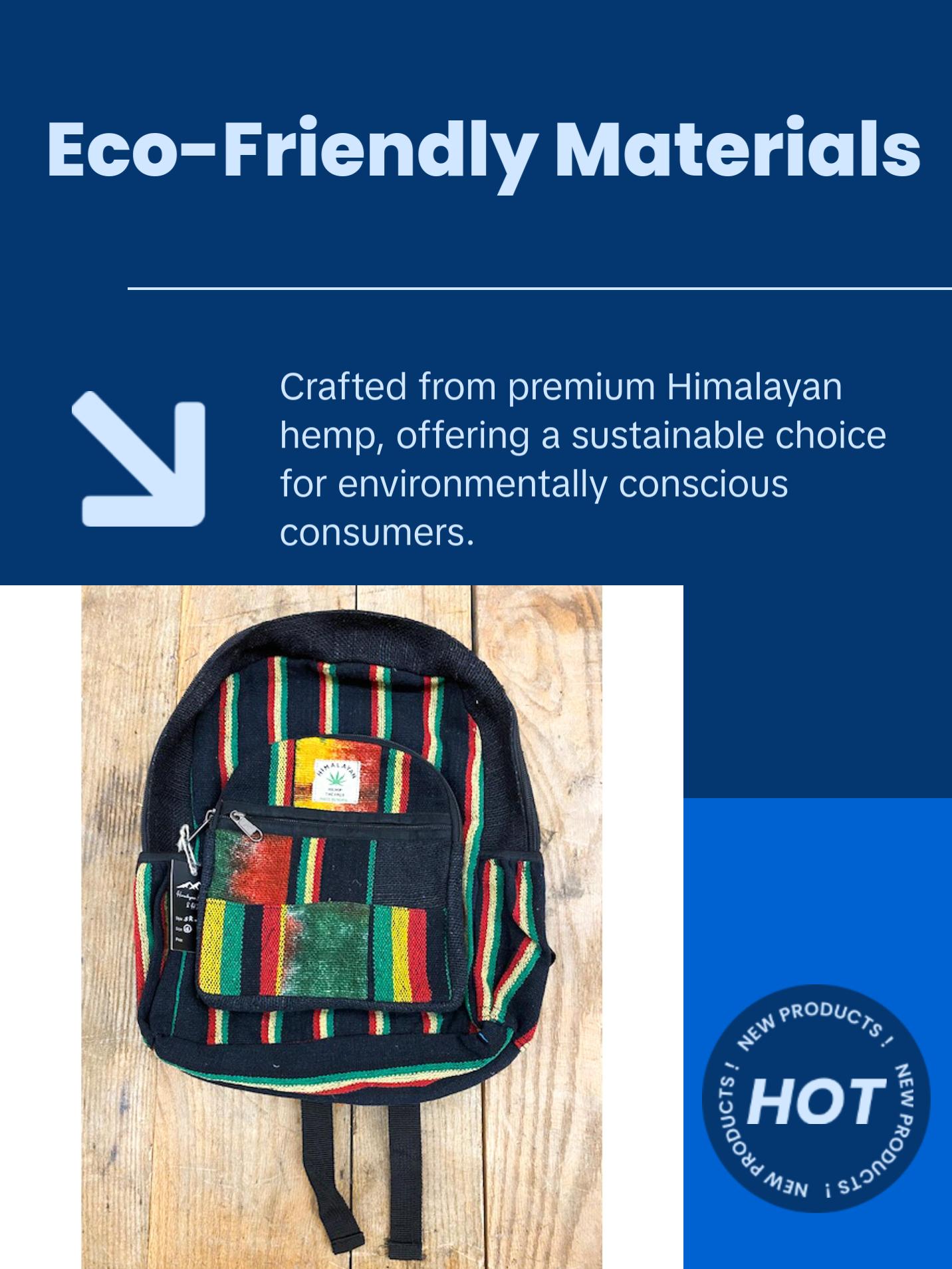 Hemp BackPack - Rasta Color