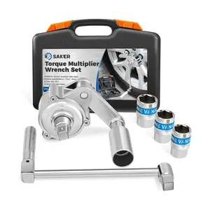 [ Valentine's Day gifts ] Saker Heavy Duty torque multiplier wrench set, metal non-charge manual mechanism, hub nut removal tool, 17mm/19mm/21mm sleeve for automotive tires