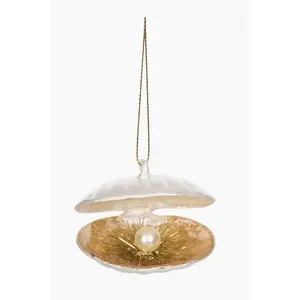 Pearl Oyster Glass Ornament