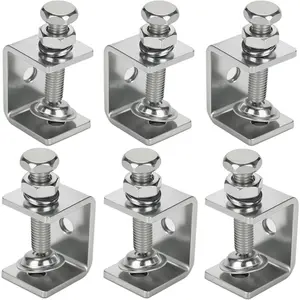 6 Pack Stainless Steel C Clamp - 1-3/16 Inch Small C Clamp Set, Heavy Duty Metal C Clamps Mini Tiger G-Clamp Adjustable U Clamps with Stable Wide Jaw Opening for Fixed Woodworking and Welding Mounting