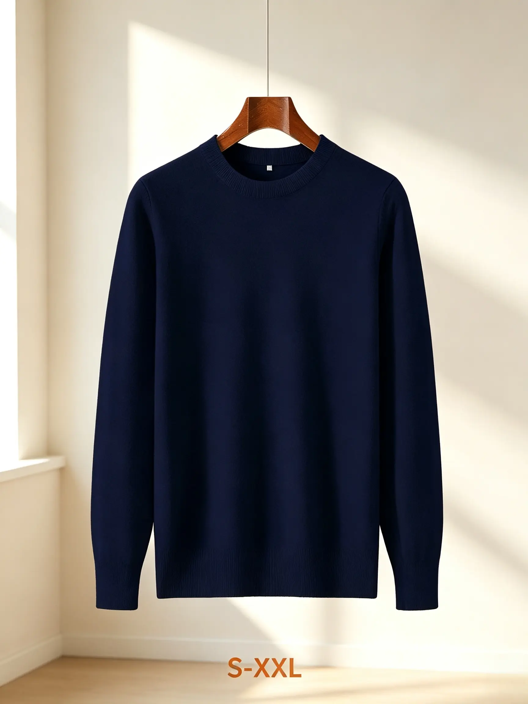 Men's Crew Neck Knitted Jumper, Long Sleeve Solid Colour Pullover, Everyday Casual Knit Layering Tops S-XXL