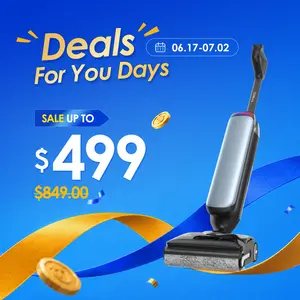 TINECO Floor One S9 Artist Pro Wet Dry Vacuum Cleaner - 22kPa Suction Power, 360-Degree SmoothDrive, Anti-Tangle Design, 185°F Flashdry, 75-Min Runtime, Dual-Edge Cleaning, 180-Degree Lay-Flat Feature, 22kpa Power
