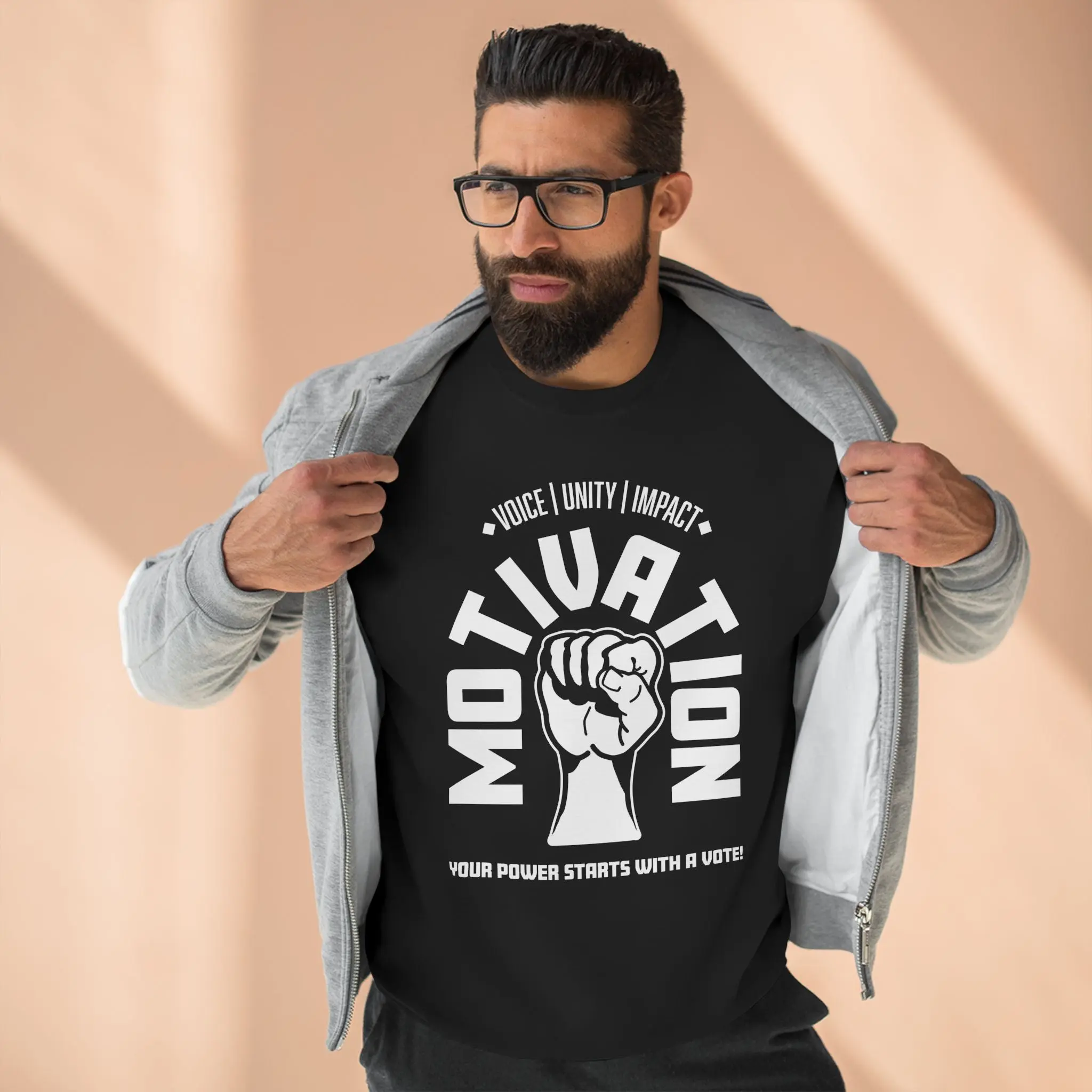 Motivate to Vote Crewneck Sweatshirt — 'Be the Voter' Voter Engagement Pullover