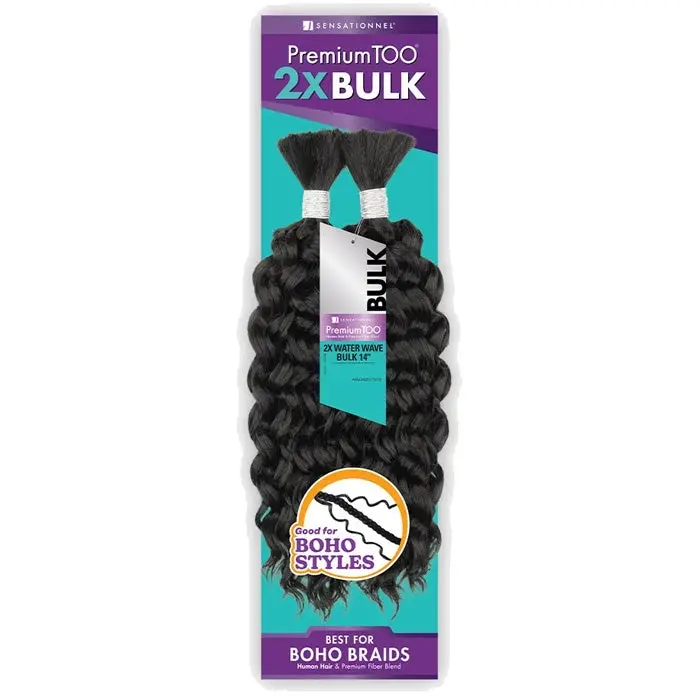 Sensationnel Premium Too Human Hair Blend Braids - 2X WATER WAVE BULK 14"