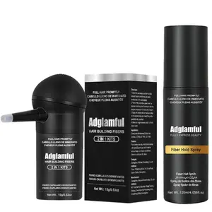 Adglamful Men's Hair Construction Fiber Powder & Setting Water Set - Instant Thicken & Set - Spray Head for Even Natural Results - Quick Voluminous Styling