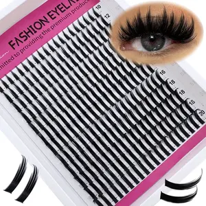 240pcs Spikes Manga Lashes Clusters Extensions Anime Lash Clusters Spiky Eyelash Individuals 10-20MM Long Cluster Eyelash Extensions DD/D-Curly Fairy Individual Cluster Lashes Pack Natural False Eyelashes