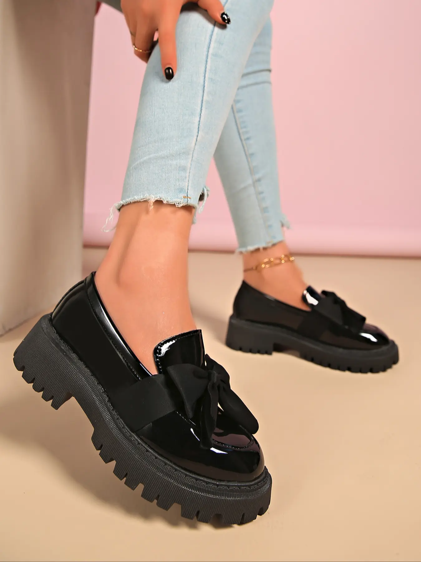 Women's Fashion Bow Design Loafers, Casual Comfortable Flat Shoes, Lightweight Breathable Women's Shoes for Daily Wear, Fashionable Flats, Bowknot Design Flats